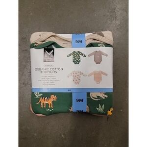 Member's Mark Baby Boys Organic Cotton Bodysuits 4 Pack 9m